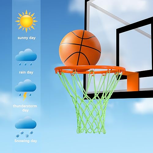 Fluorescent Green Basketball Net - All Weather Anti-Whip Replacement, 12 Loops