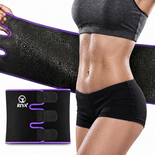 Waist Trimmer Sweat Belt for Men & Women - Purple, 8.5" x 41"