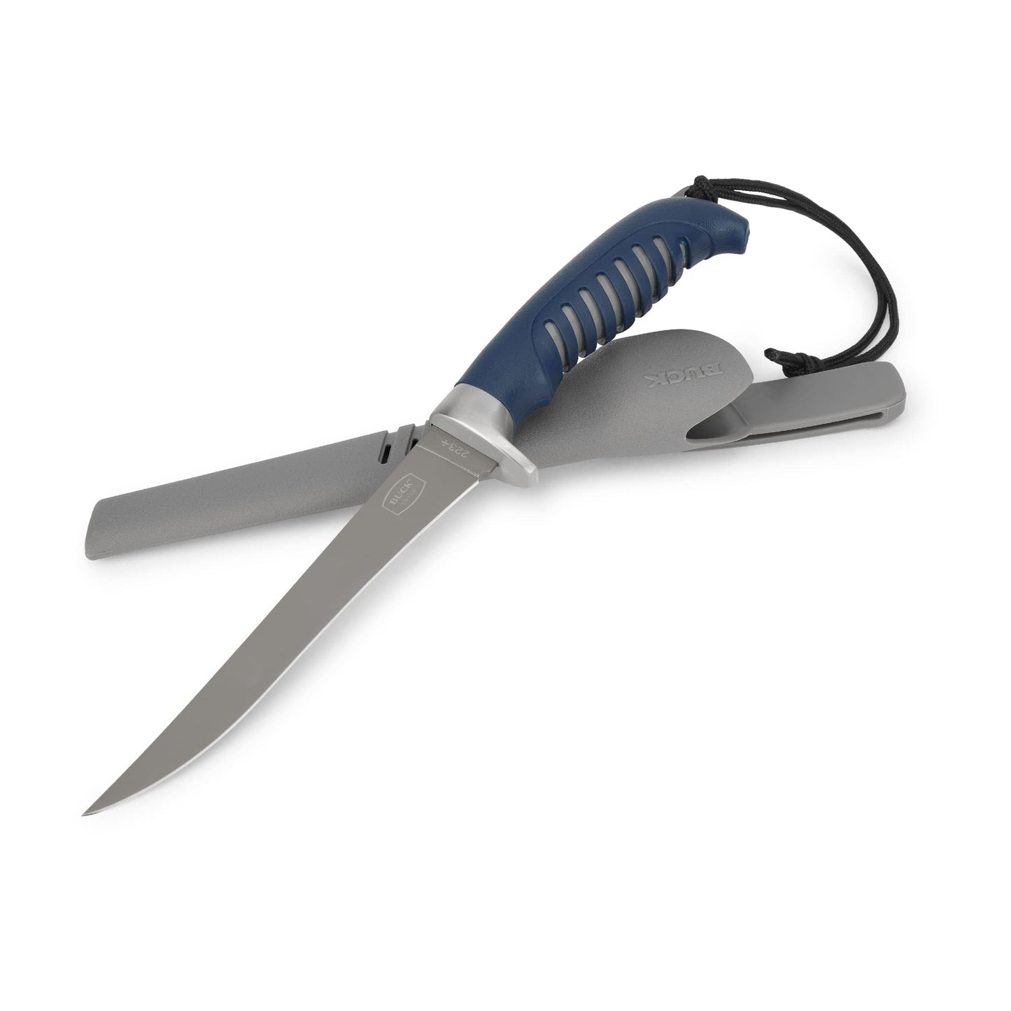 Buck Knives 223 Silver Creek Fixed Fillet Knife, 6-3/8" Titanium Coated Flexible Blade, Anti-Slip Rubber Grip, Portable Fishing Knife for Saltwater & Freshwater, Fishing Gear, 5 oz