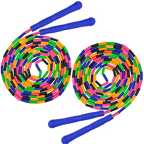 16 FT Double Dutch Jump Ropes - 2 Pack with Blue Beads