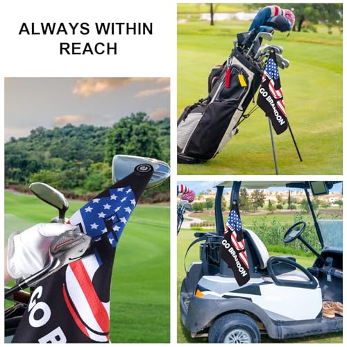 Magnetic Golf Towel - 24x16 Inches, Let's Go Brandon Design