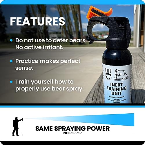 Pepper Power 7.9 oz Inert Bear Spray Practice Canister - No Active Pepper, Training Unit