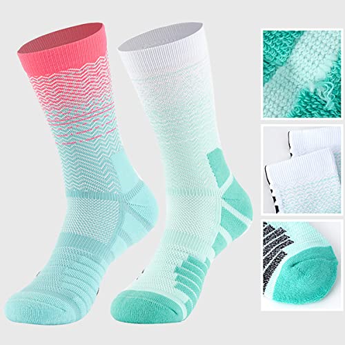 Breathable Athletic Crew Socks - Cushioned Compression, 4 Pairs, Size 6-12