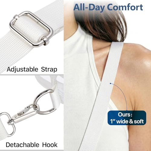 Clear Crossbody Bag for Stadium Events - Ardent White Small