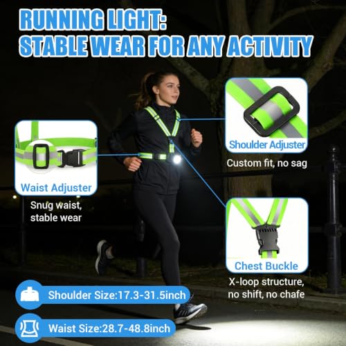 Adjustable Running Light Vest with 550Lm Brightness & IPX5 Waterproof