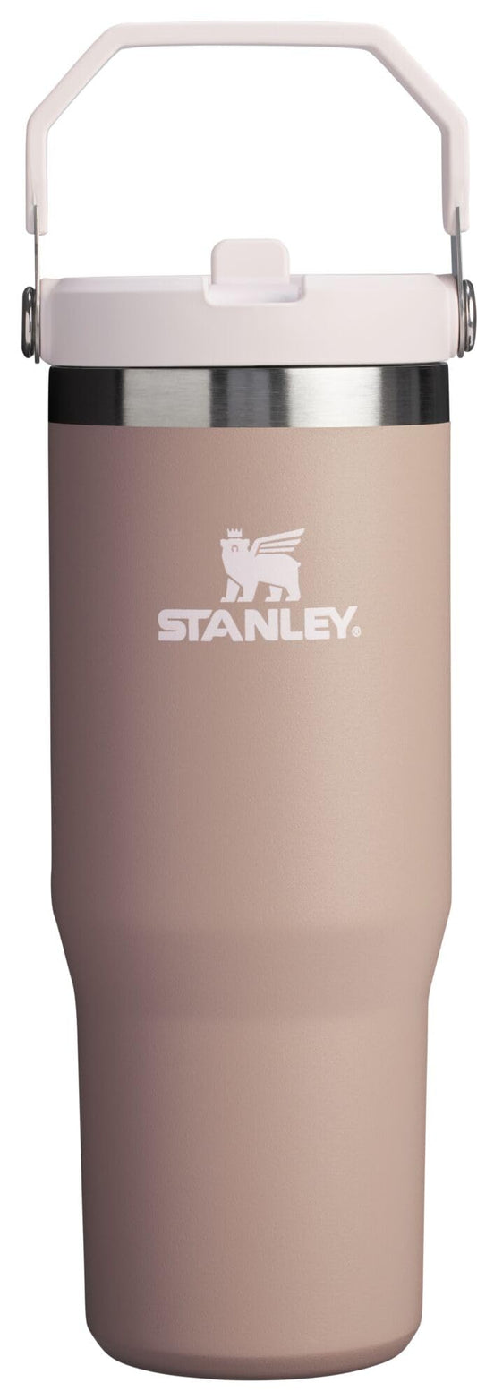 Stanley IceFlow Flip Straw Tumbler with Handle 30 oz | Twist On Lid and Flip Up Straw | Leak Resistant Water Bottle | Insulated Stainless Steel |BPA-Free | Almond Rose
