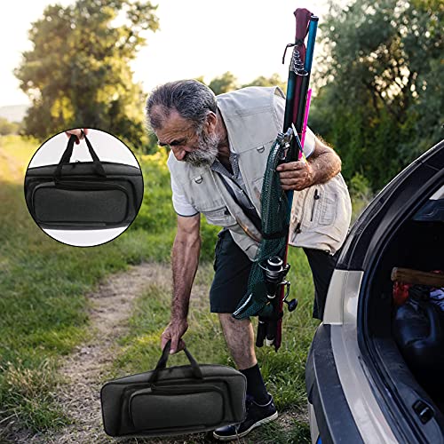 Hikary 43cm/17in Fishing Rod Bag Case with Side Pocket – Black