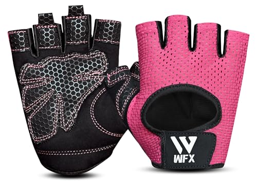 Breathable Half Finger Cycling Gloves - Pink/Medium