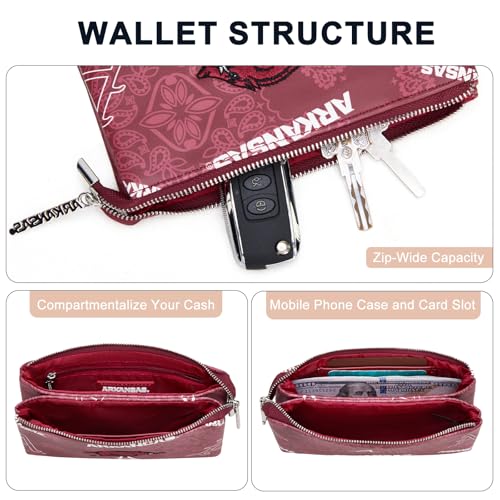 Razorbacks Organizer Wallet for Women - RFID Leather Clutch