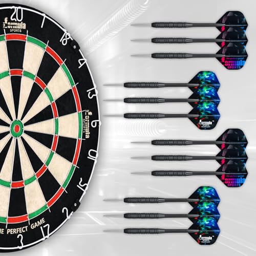 Dartboard Pro Bristle with 12 Darts 18g - 4252 Includes 12 Steel Tips