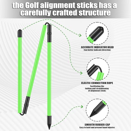 Collapsible Golf Alignment Sticks - 48" Training Aids, 2-Pack