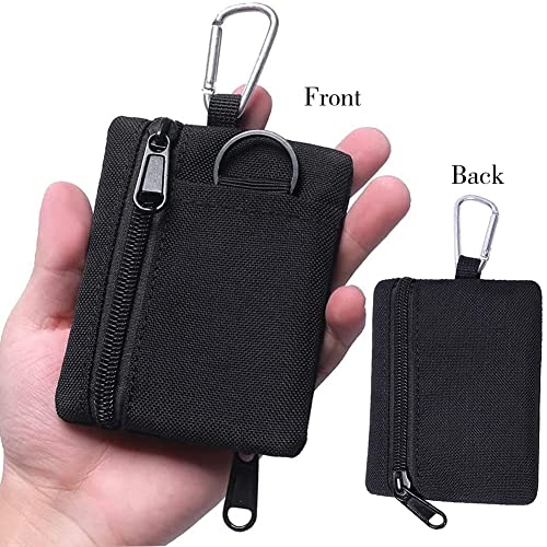 Compact Tactical Keychain Pouch - Black EDC Pocket Organizer