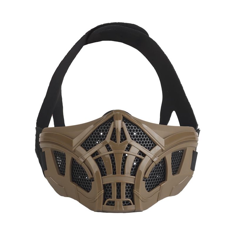 Scorpion Tactical Mask with Hard Steel Mesh, Stable Fit Hook & Loop Straps and Breathable 3D Hold Silicone Lining Soft Without Squeeze. Airsoft Half Face Shield for Tactical Helmet, Goggles, Cap (BK)