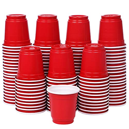 Mini Disposable Shot Cups - 120ct Small Red Plastic 2oz