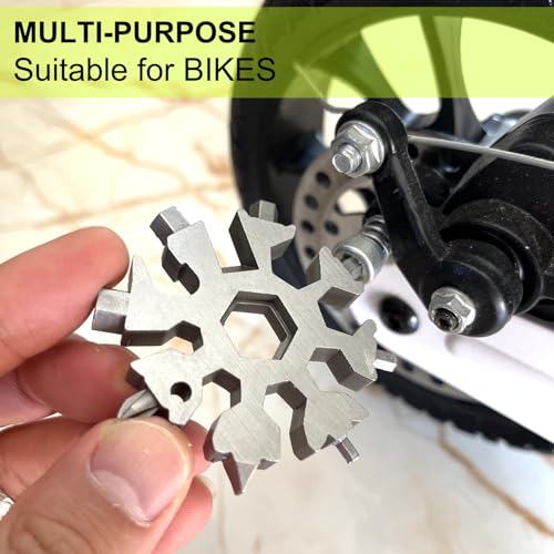 Stocking Stuffers for Men, Snowflake Multitool 2PCS 18 in 1 Stainless Steel Snowflake Multi Tool, Cool Gadgets for Outdoor Travel Camping Daily