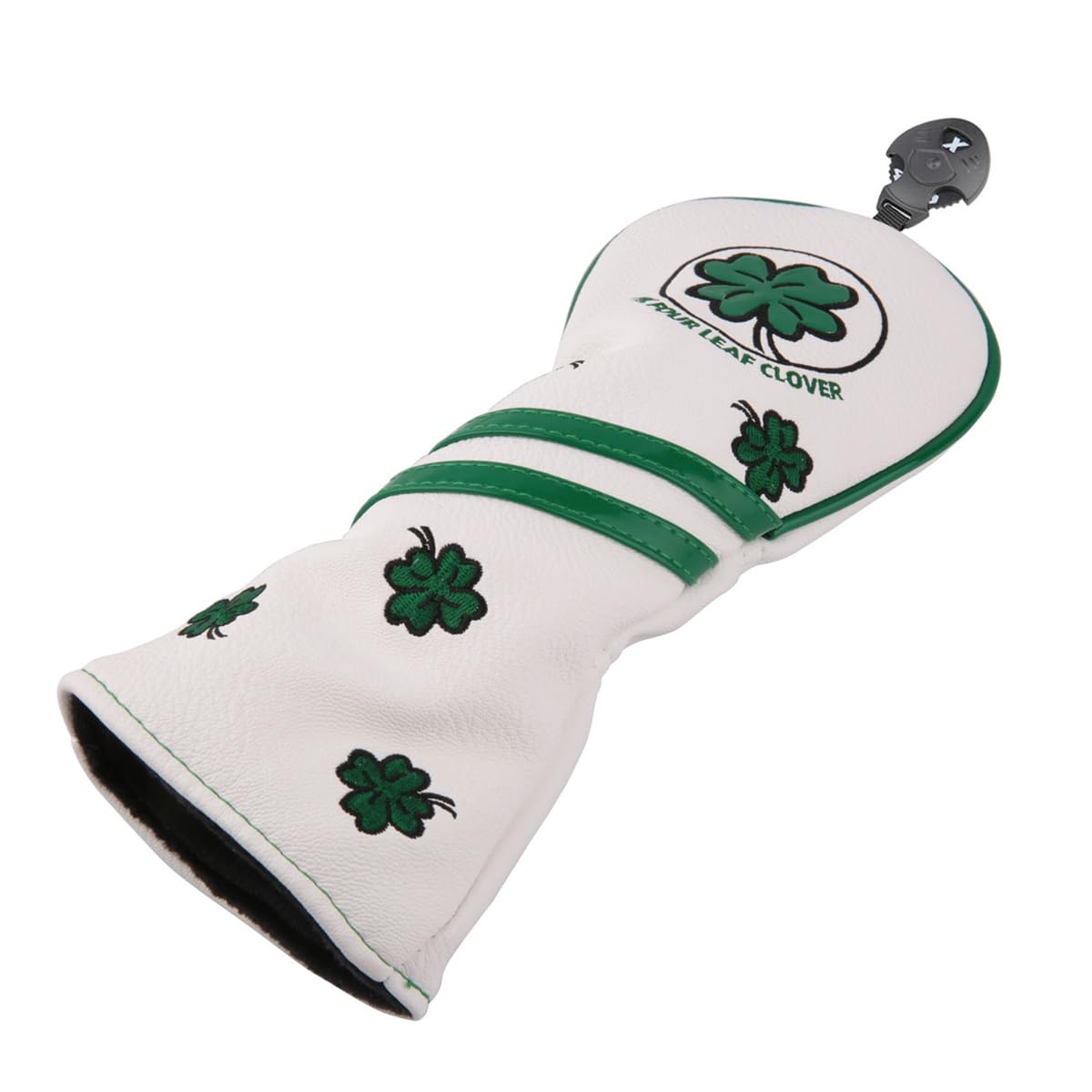 White Leather Lucky Clover Golf Club Fairway Wood Head Cover 3 5 Wood Cover for Taylormade Callaway Ping