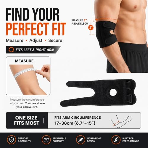 Tennis Elbow Brace - Adjustable Compression Support for Sports