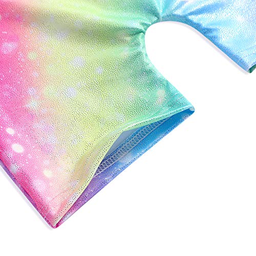 Gymnastics Leotard with Shorts for Girls 2-3T - Rainbow Unicorn