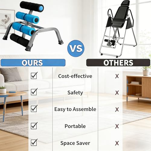 Mini Inversion Table with Massage Rollers - Blue