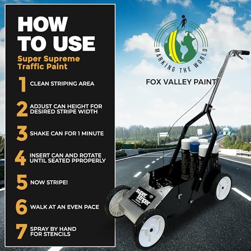 Traffic Line Marking Kit - 6 Cans of White/Blue Paint