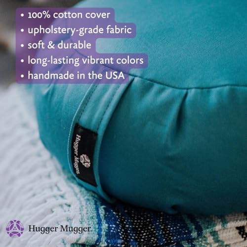 Zafu Meditation Cushion - Organic Buckwheat Filled, Blue