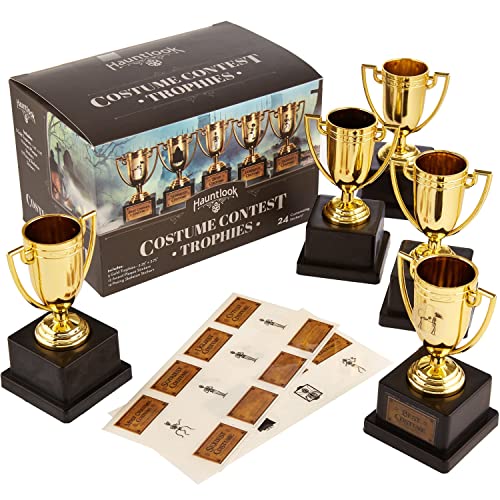 Customizable Halloween Costume Contest Trophies - 5-Pack with Stickers