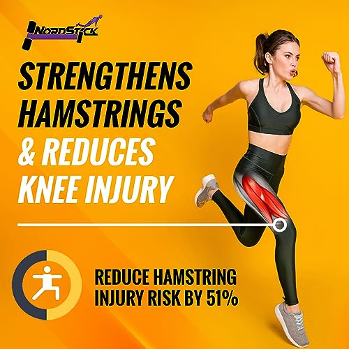 NordStick Nordic Hamstring Curl Strap - Portable Exercise Set - Black & Grey