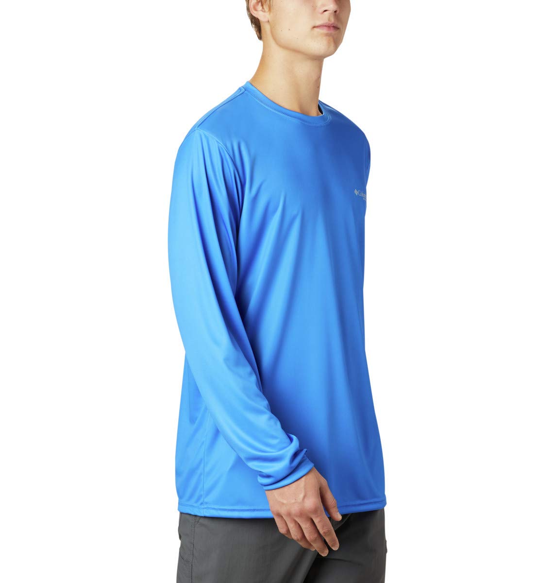 Columbia Men's Standard Terminal Tackle PFG State Triangle Long Sleeve, Vivid Blue/TX Flag, Large