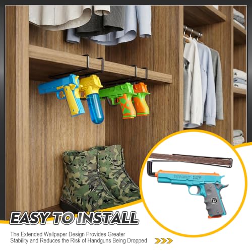 Gun Safe Pistol Rack Set 5 Double Layer Organizers for 10 Guns - Black