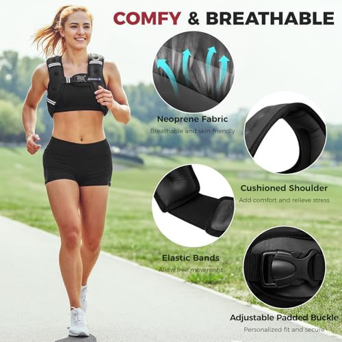 Weighted Vest for Women - Comfort Fit, 10 Lbs, Reflective Stripes