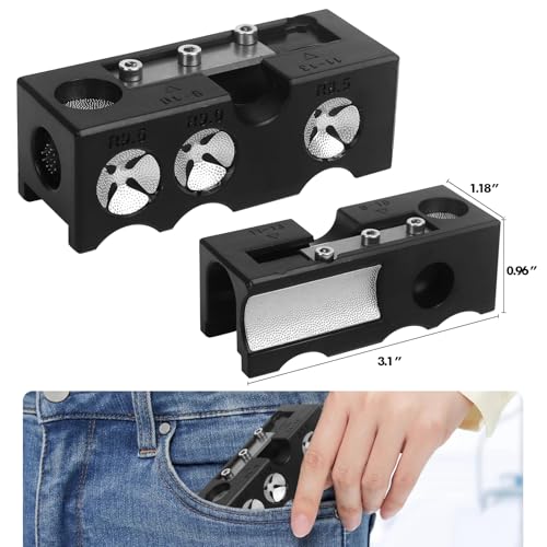 Pool Cue Tips Replacement Kit - 11-in-1 Shaper Tool with 20 Tips & Chalk - Black