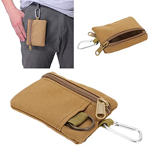 Compact EDC Pocket Pouch - Tactical Utility Organizer with Carabiner