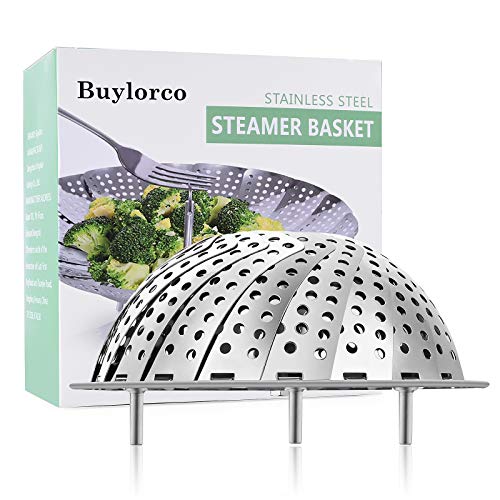 Stainless Steel Folding Vegetable Steamer Insert - 5" to 9"