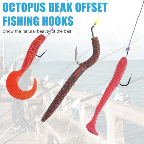 Offset Circle Fishing Hooks - 100pcs High Carbon Steel #4