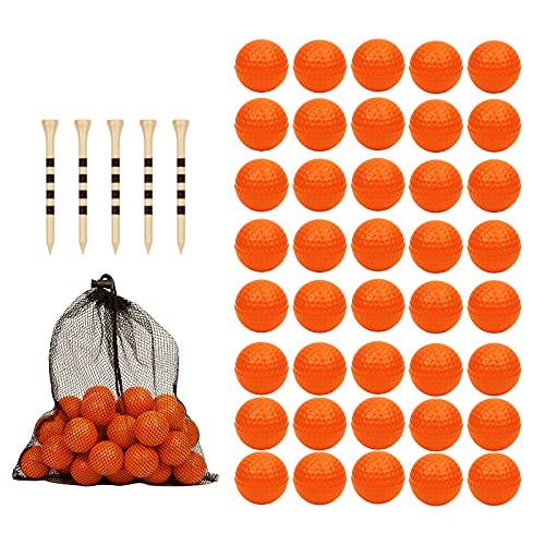 40 Pack Foam Golf Practice Balls - Indoor/Outdoor Training - Orange