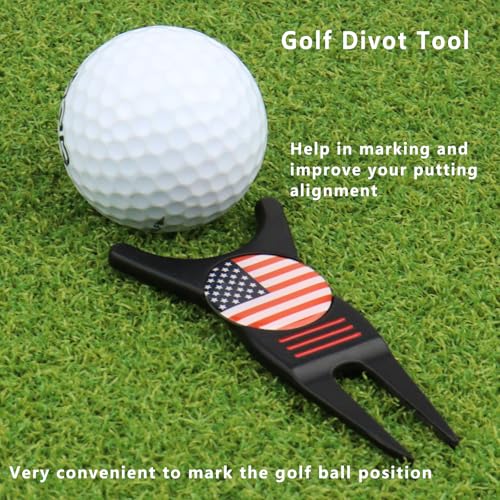 Golf Divot Repair Tool with Magnetic Ball Marker & Alignment Lines