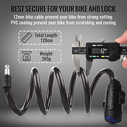 4ft Bike Cable Lock - 1/2 Inch Thick with 2 Keys