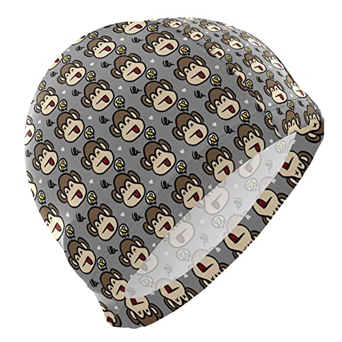 Unisex Swimming Cap with Funny Monkey Cartoon Pattern - 10x7.87 Inch