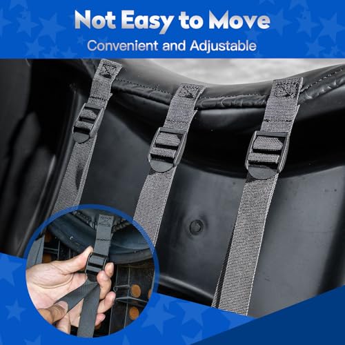 Golf Cart Seat Covers 4-Piece Set for EZGO TXT/RXV - Black & Black Stitch