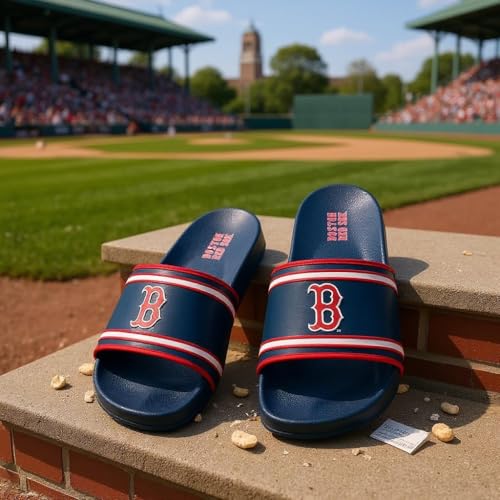 Boston Red Sox Men's Sports Slippers - Navy Team Logo Slides