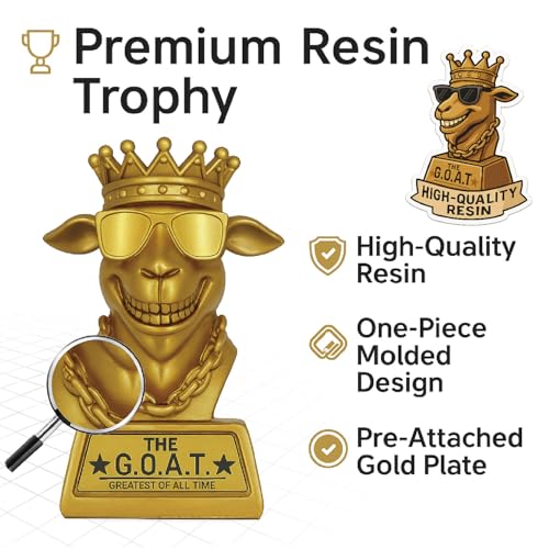 7 Inch Goat Trophy Award – Funny Fantasy Football Champion Gift