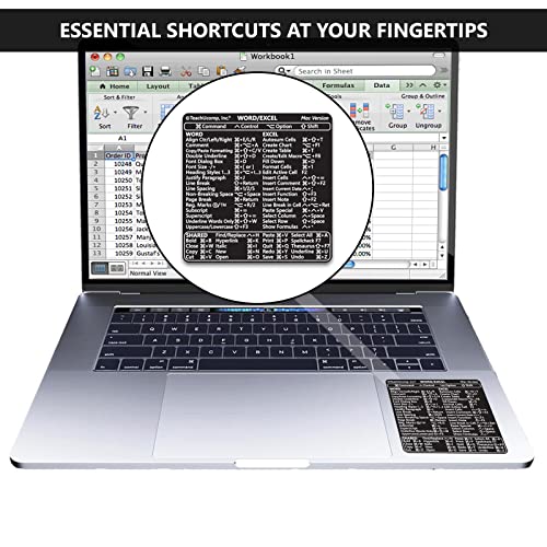 Keyboard Shortcuts Sticker for Word & Excel 2022 - Black
