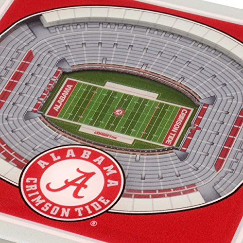 YouTheFan NCAA 3D StadiumView Coasters - Alabama Crimson Tide Pack (2)