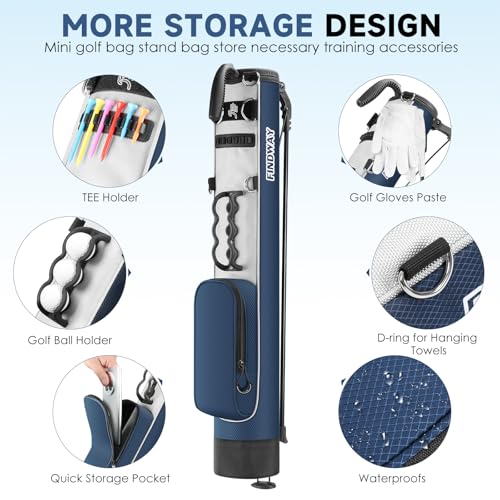 Lightweight Golf Stand Bag with Ball Holder - Blue