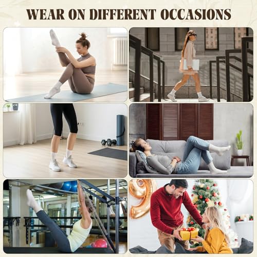 Non-Slip Yoga Socks for Women - Pilates Grip Socks - White