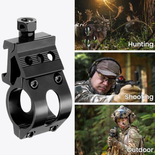 Offset Picatinny Flashlight Mount - 1 Inch Aluminum Alloy