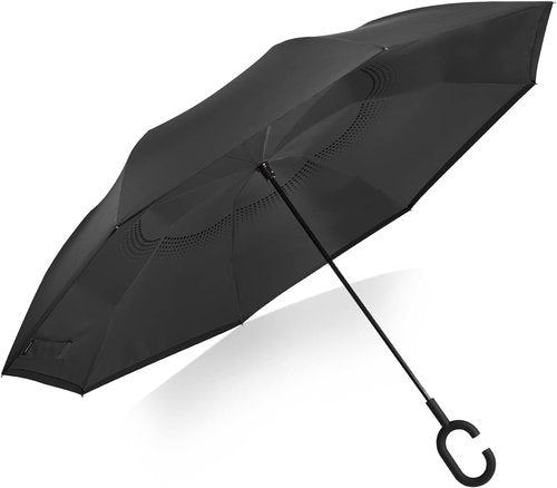 G4Free Inverted Reverse Umbrella - Windproof Double Layer with C-Shaped Handle | 48/62 Inch for Men & Women