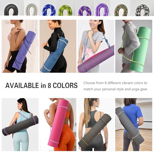 Adjustable Yoga Mat Strap - 8MM Paracord Carrier - Gray