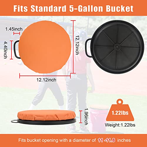 Foxtune Orange 360-Degree Swivel Bucket Seat Cushion for Fishing, Gardening, Hunting, Camping