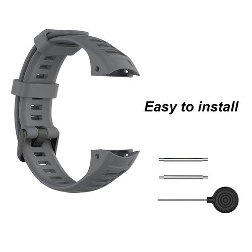 EANWireless Compatible for Garmin Instinct Bands, Silicone Sport Strap Replacement + Woven Nylon Ultralight Sport Band Compatible for Garmin Instinct/Solar GPS Smartwatch, Gray+Black